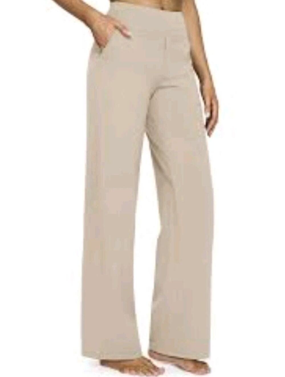 G4free Yoga Pants Womens Medium Wide Leg High Waist Pockets #836